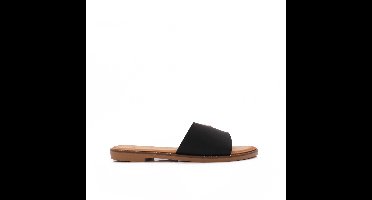 V Slippers, Zwart