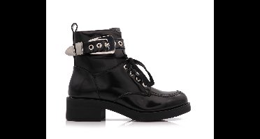 Veterboots Met Gesp, Smooth Black