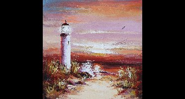 Vuurtoren Olieverfschilderij Op Linnen 100×100 cm