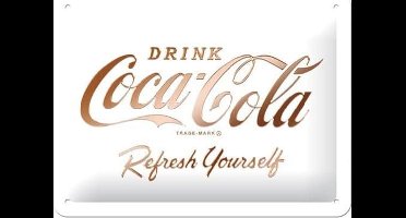 Coca-Cola Logo White - Metalen Wandplaat