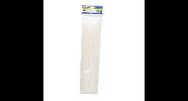 100 stuks kabelbinders / tie wraps 4,8 x 400 mm wit