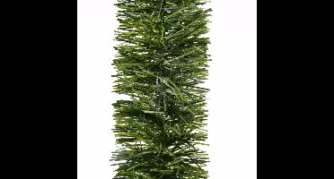 10x decoris kerstslinger-guirlande - groen - glanzend lametta - 270 cm
