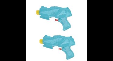 10x Mini waterpistooltje/waterpistolen 15 cm blauw