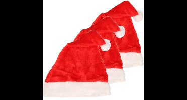 10x stuks pluche luxe kerstmutsen voor kinderen 52 cm