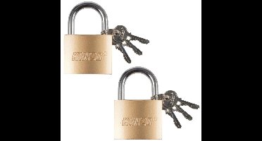 2 stuks hangsloten messing 50 mm
