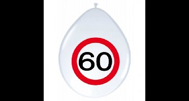 24x stuks Ballonnen stopbord 60 jaar