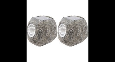 2x Buitenlamp/tuinlamp steen 10 cm