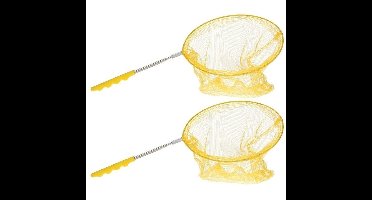 2x Geel uitschuifbaar vangnetje 36 cm