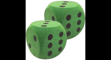 2x Grote schuimrubberen dobbelsteen groen 16 cm