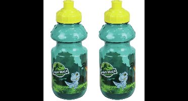 2x jurassic world bidon - pop-up drinkbeker - 350 ml - drinkfles