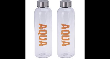 2x stuks bidon drinkfles/waterfles oranje 500 ml met schroefdop