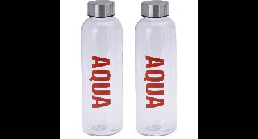 2x stuks bidon drinkfles/waterfles rood 500 ml met schroefdop