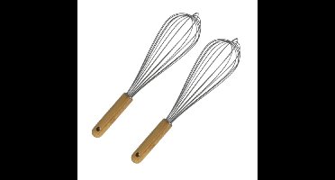 2x stuks gardes/kloppers RVS met bamboe handvat 30 cm