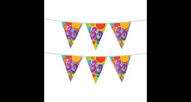 2x stuks leeftijd verjaardag thema vlaggetjes 80 jaar plastic 10 meter