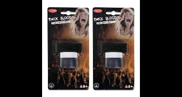 2x stuks potje gestold horror nepbloed schmink met sponsje 25 gram