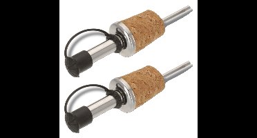 2x stuks Schenktuit/schenkkurk met sluiting - RVS - 18 cm