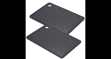 2x stuks snijplank zwart gemeleerd 23 cm