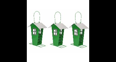 3x Vogel voederhuisjes voor in de tuin groen 19 cm