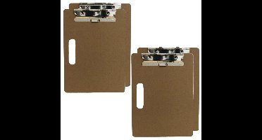 4x stuks clipboard/klembord houtkleur A4 formaat 23 x 31 cm