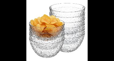 5Five Kommetjes / schaaltjes - 10x - kunststof - 14 cm - transparant