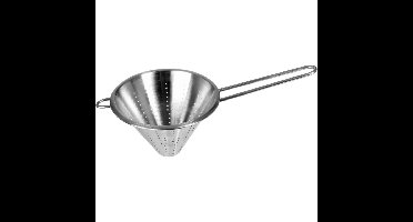 5Five Punt vergiet/zeef met lang handvat - zilver - 16 x 13 cm - RVS