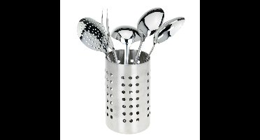 6-Delige RVS keukengerei set inclusief keukenhulphouder