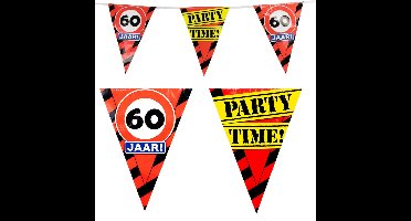 60 jaar vlaggenlijn waarschuwingsborden - 10m - plastic
