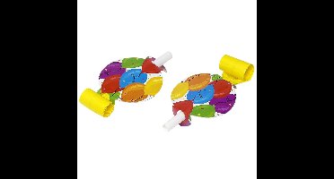 6x Roltongen feesttoeters met ballon print 18 cm