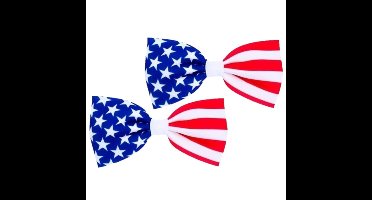 6x stuks USA /Amerikaans verkleed vlinder strikje 16.5 cm