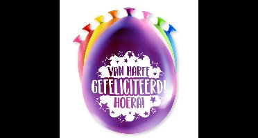 8x stuks verjaardag feest ballonnen - diverse kleuren - latex - ca 30 cm