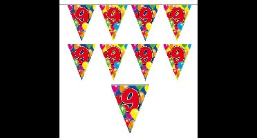 9 jaar Leeftijd versiering vlaggenlijn - 2x - verjaardag - 10m