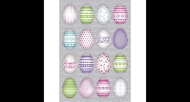 96x Gekleurde paaseieren Vrolijk Pasen stickers