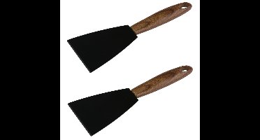 Alpina Keukengerei bakschraper - 2x - zwart - 21 x 8 cm