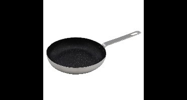 Aluminium koekenpan/hapjespan zilver met anti-aanbak laag 24 cm