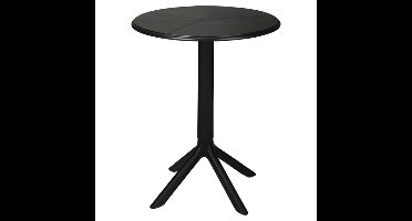 Ambiance Tuintafel - D60 x 75 cm - zwart - rond - polypropyleen