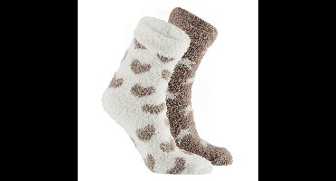 Apollo bedsokken / huissokken - kinderen - 2-pack - beige/wit