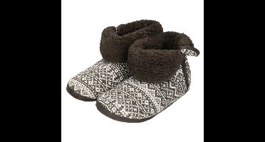 Apollo Hoge pantoffels/sloffen gebreid - heren - donkergrijs