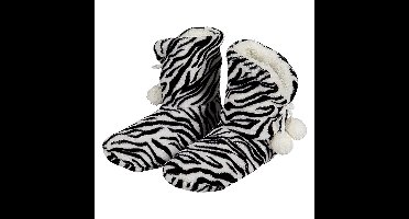 Apollo hoge sloffen/pantoffels - Dieren zebra print - dames