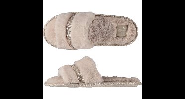 Apollo huisslippers - imitatiebont - beige - maat 39-40 - dames
