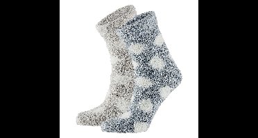 Apollo Huissokken - dames - grijs / beige - 2 paar - 36-41
