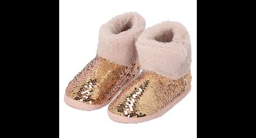 Apollo kindersloffen - pailletten - roze - pantoffels - met antislip