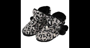 Apollo Pantoffels/sloffen luipaard print - dames - grijs - 39-40