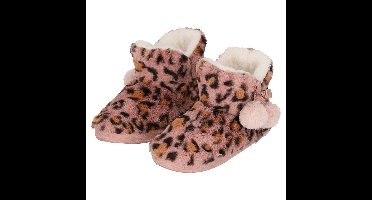 Apollo Pantoffels/sloffen luipaard print - dames - roze - 39-40