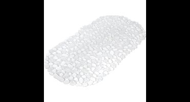 Badmat - antislip - transparant - kiezel - ovaal - 36 x 69 cm