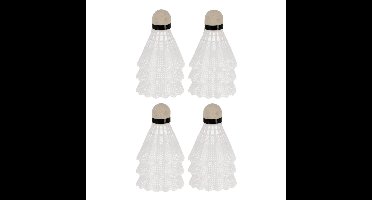 Badminton shuttles setje - 12x shuttles - kunststof - wit