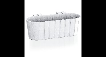 Balkon plantenbak/bloembak - met haken - kunststof - wit - 38 cm