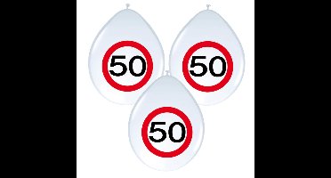Ballonnen 50 jaar - 8x - 30 cm -verkeersbord -versiering Sarah/Abraham
