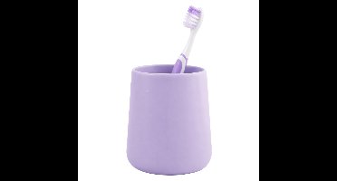 Bathroom Solutions Badkamer beker - Keramiek - lila - 10 cm
