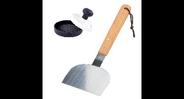 BBQ/barbecue spatel - rvs - met hamburgerperser - Vleesperser