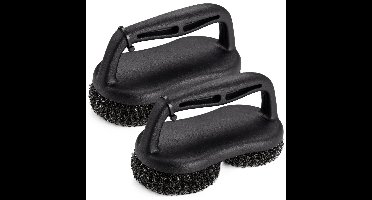 BBQ Collection barbecue borstel - 2x - 18 x 9 x 10 cm - RVS - staalwol